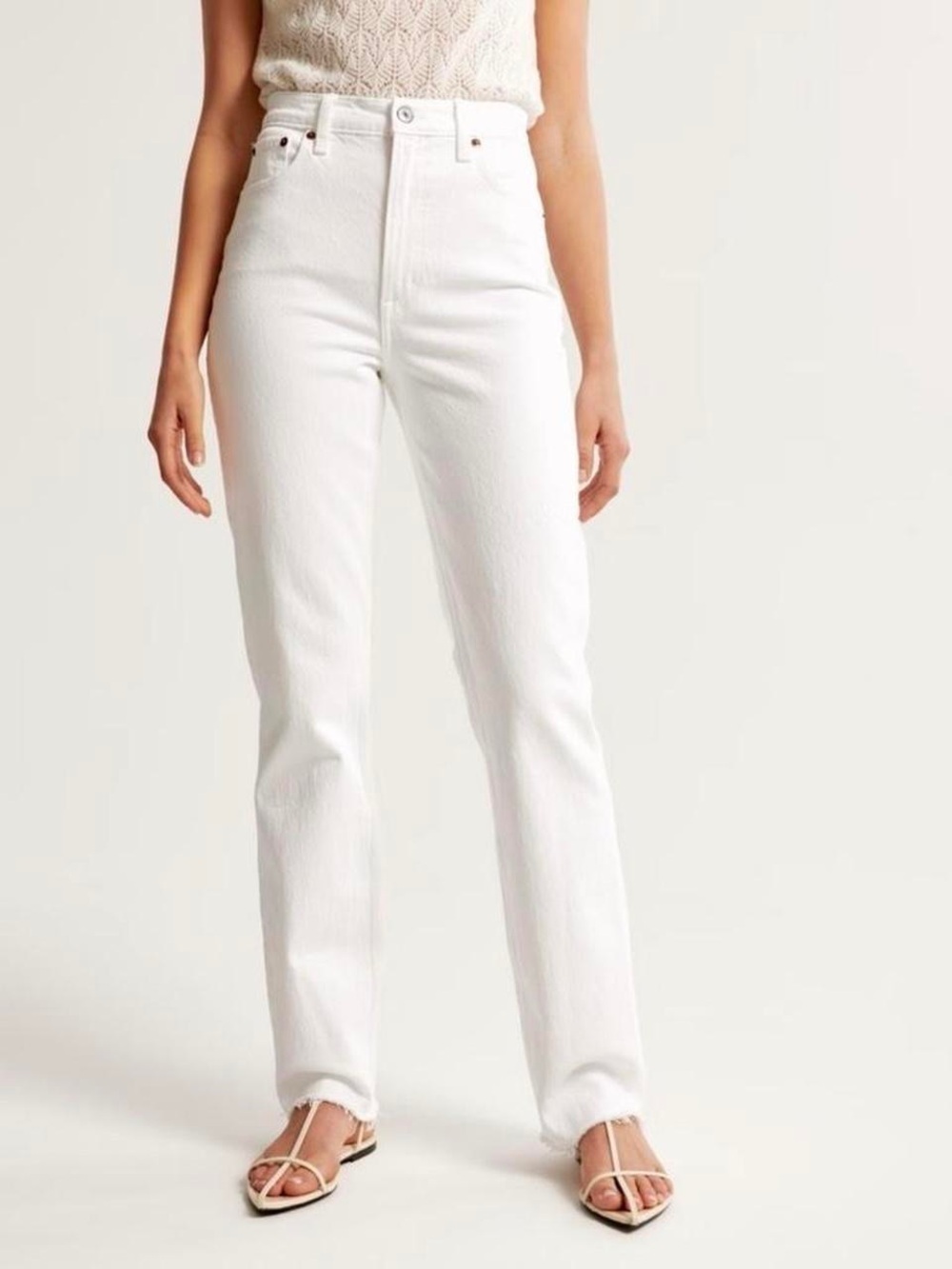 Curve Love Ultra High Rise Slim Straight Jean white Size 31 12